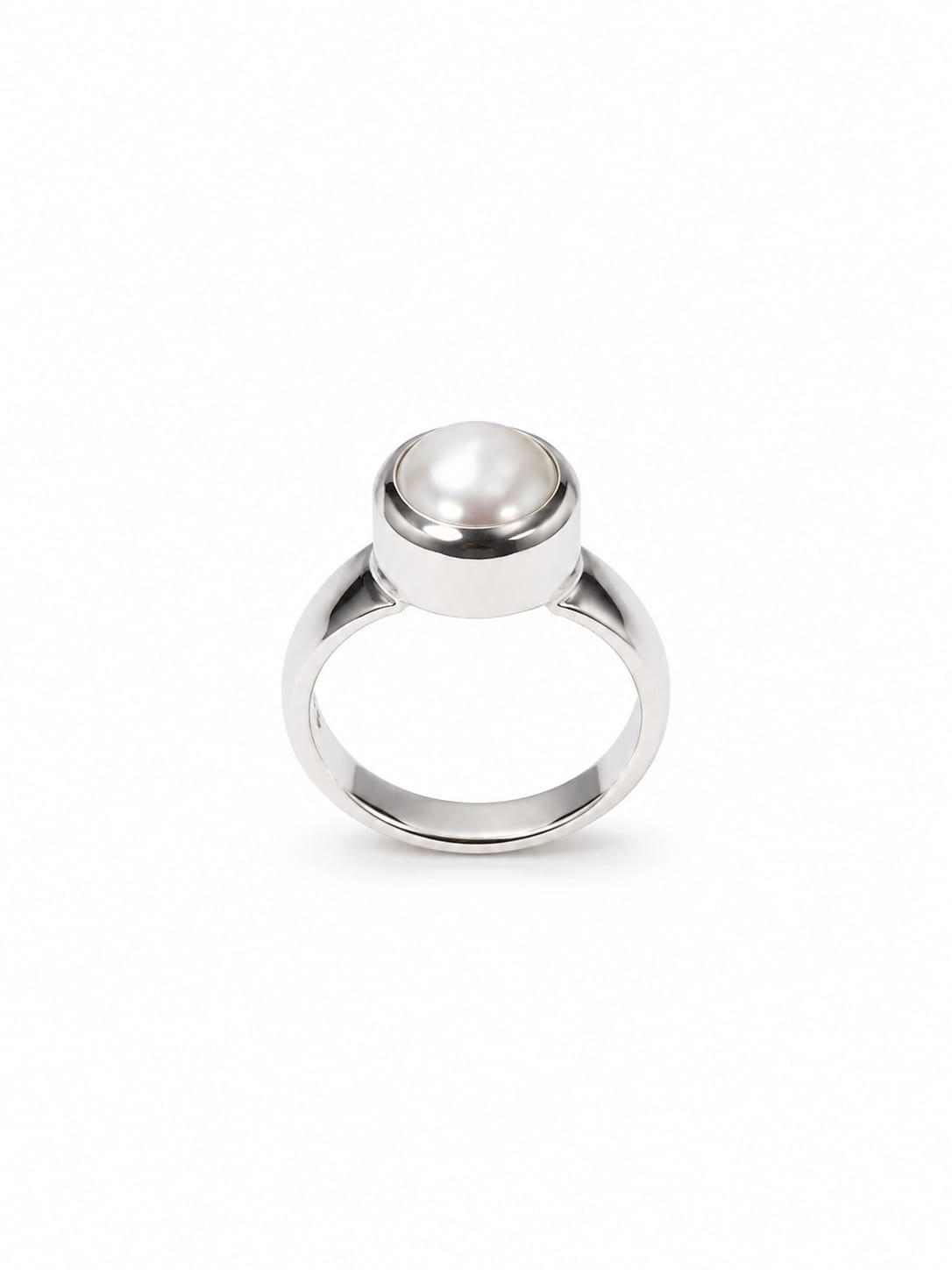 Kritharth Jewels 925 Sterling Silver Freshwater Pearl Solitaire Ring
