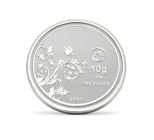 10g Fine Silver Coin 999 Purity – Floral Design Collectible Investment Coin