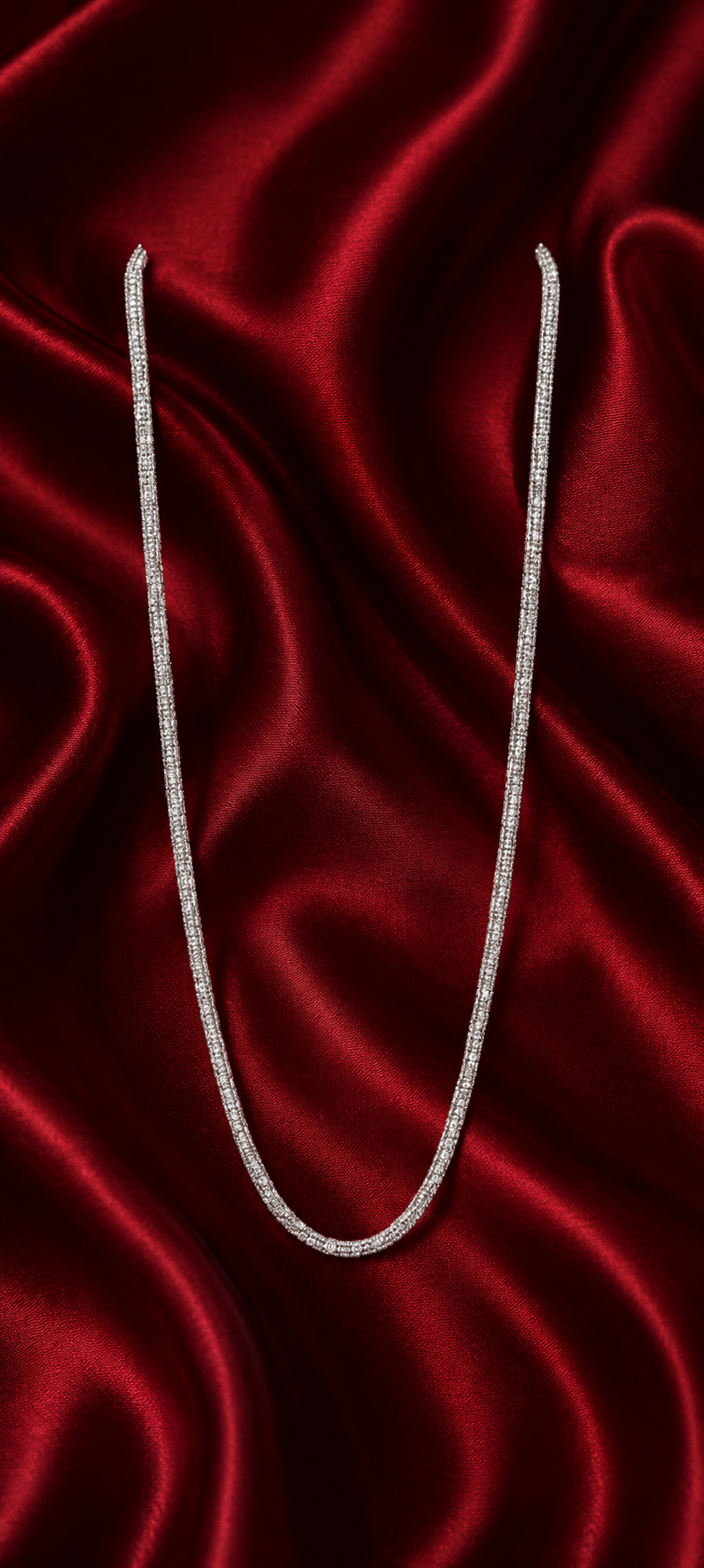 925 Sterling Silver Micro Pave Tennis Chain Necklace for Men & Women