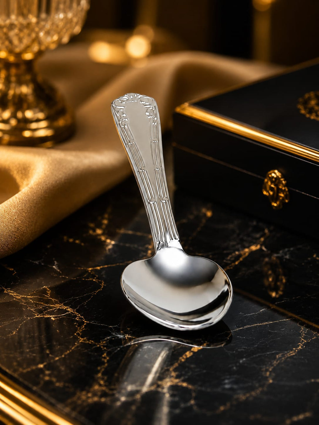 Kritharth Jewels 999 Pure Silver Baby Feeding Spoon