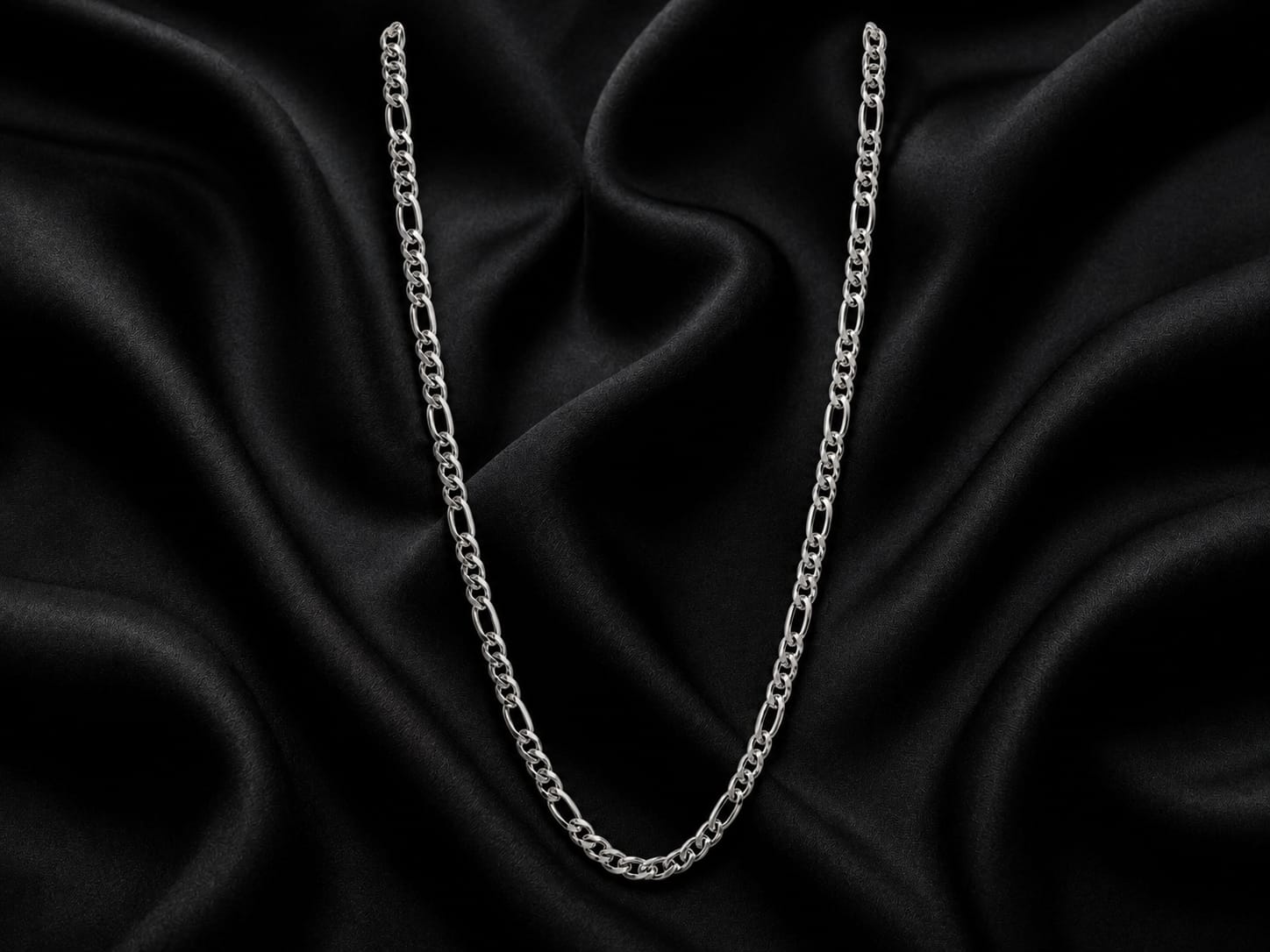 Silver Figaro Link Chain Necklace