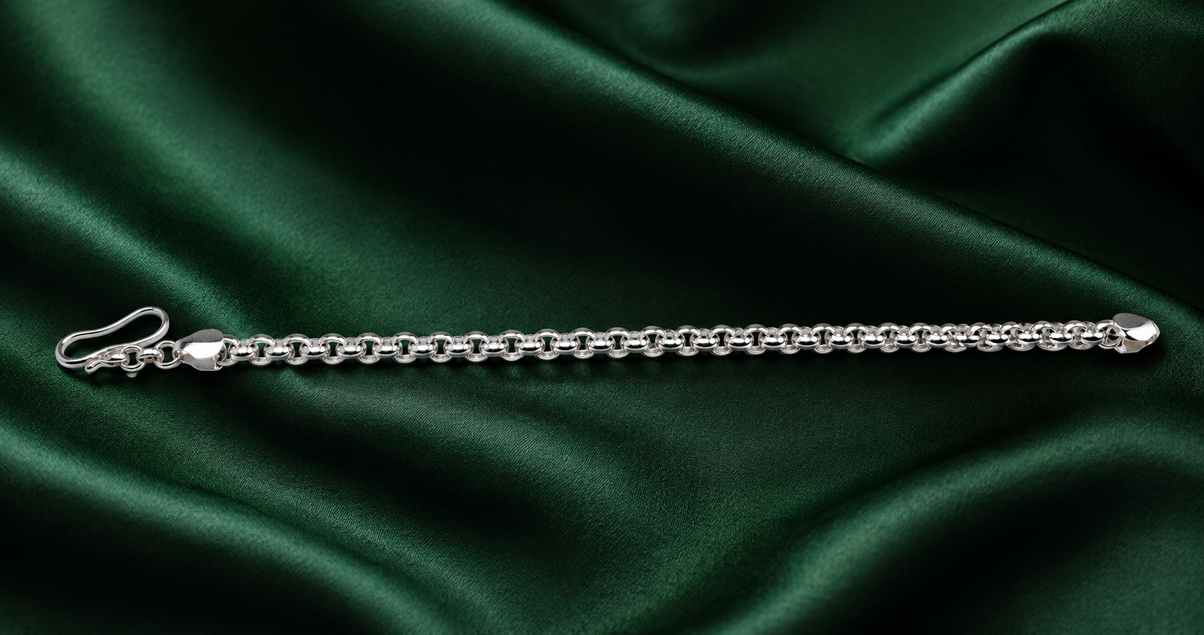 Kritharth Jewels Unisex Silver Link Chain Bracelet
