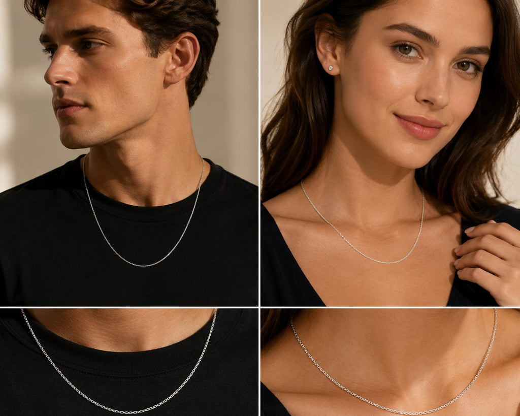 Elegant Sterling Silver Chain Necklace – Minimalist Everyday Unisex Jewelry