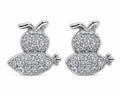 Cute Bunny Crystal Stud Earrings – Silver Plated Sparkle Collection