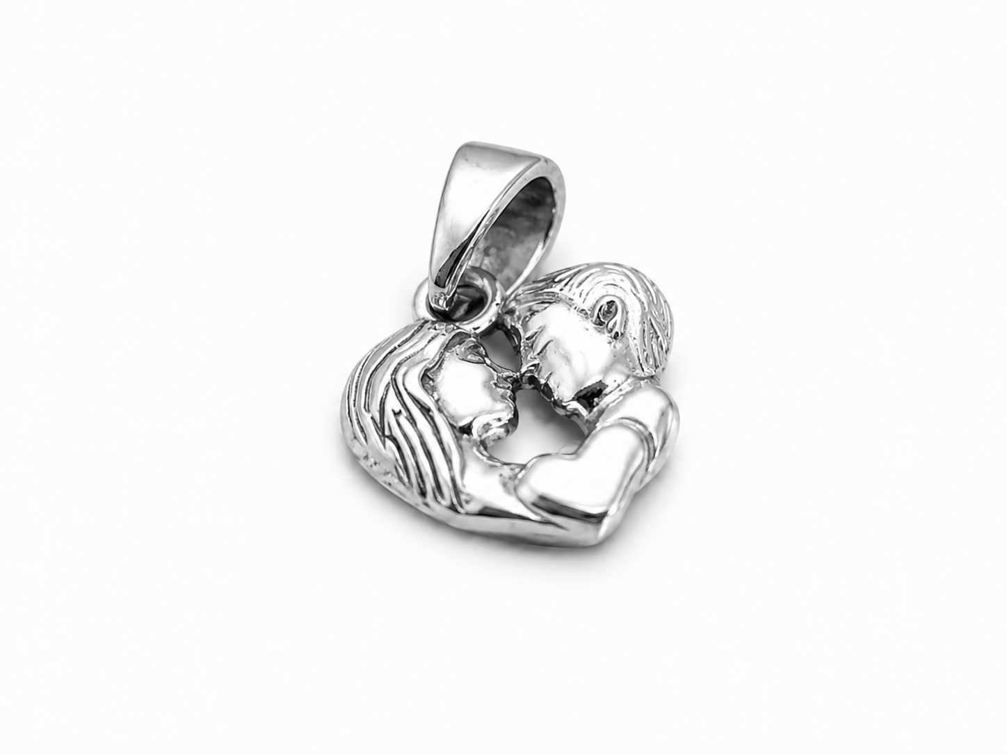 Romantic Couple Heart Pendant Charm