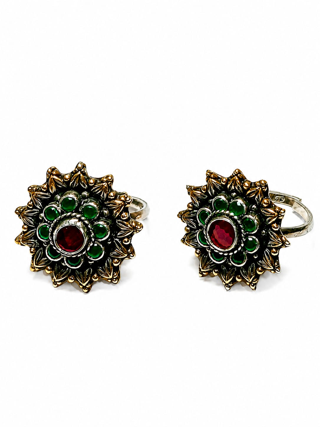925 Sterling Silver Traditional Floral Toe Rings for Women