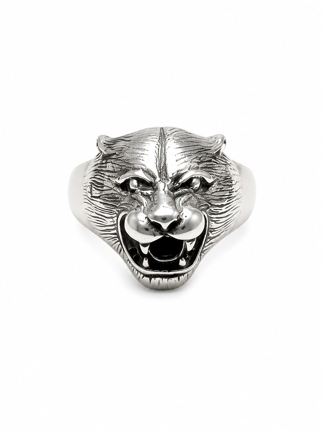 Roaring Panther Head Ring – Vintage 925 Silver Animal Statement Ring