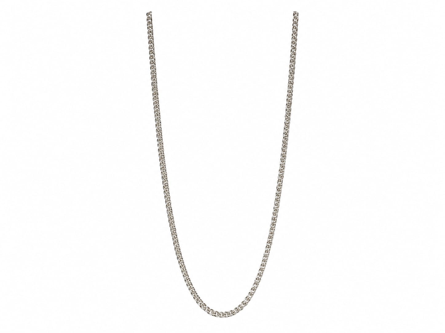 Classic Silver Curb Chain Necklace