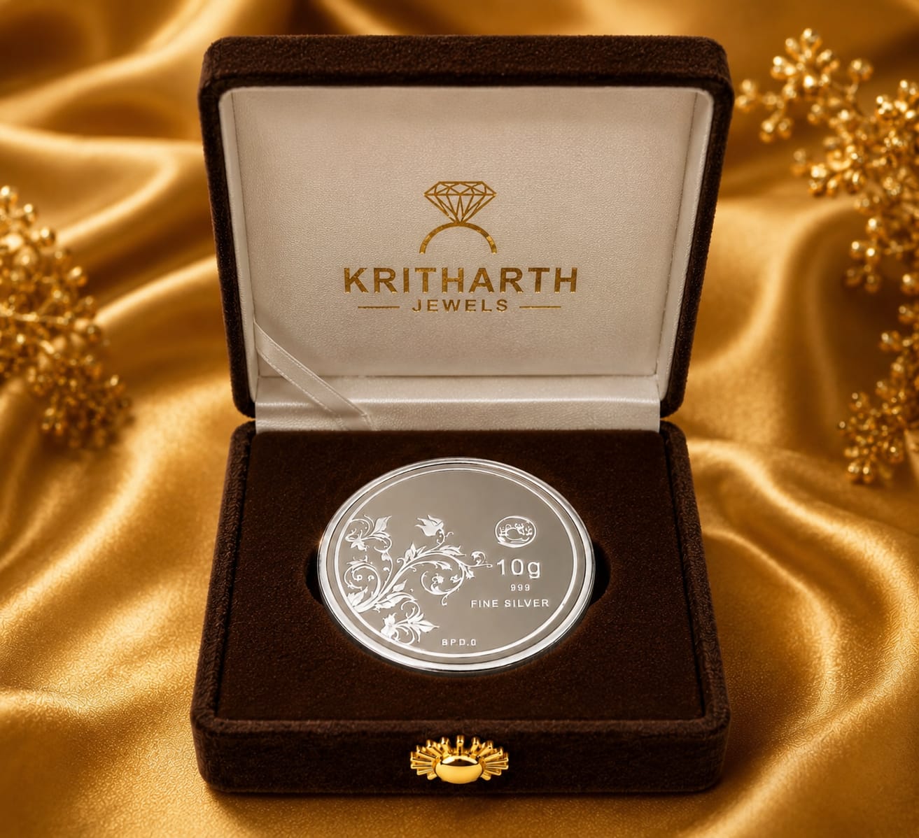 10g Fine Silver Coin 999 Purity – Floral Design Collectible Investment Coin