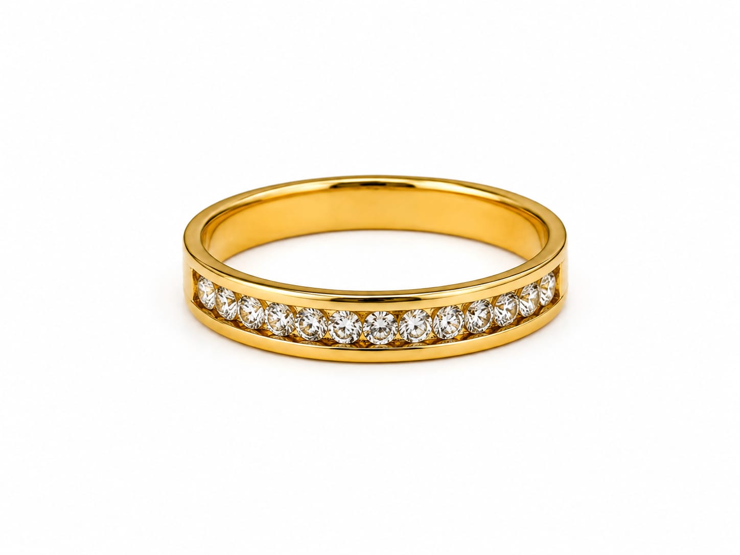 Kritharth Jewels 18K Gold Diamond-Studded Band Ring