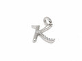 Sparkling Silver-Tone Initial "K" Pendant with Crystal Accents