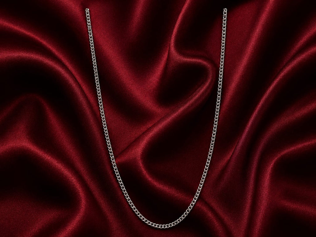 Classic Silver Curb Chain Necklace
