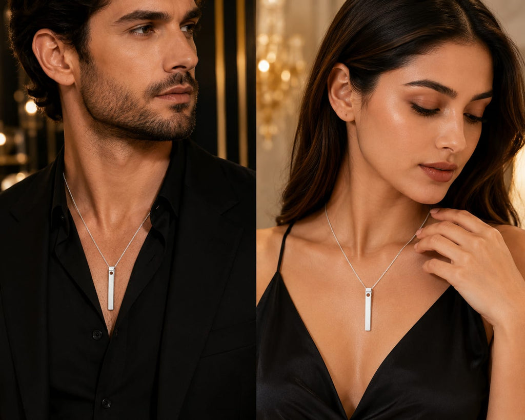 Minimalist Engravable Vertical Pendant for Men & Women