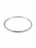 925 Sterling Silver Diamond-Cut Textured Bangle for Men
