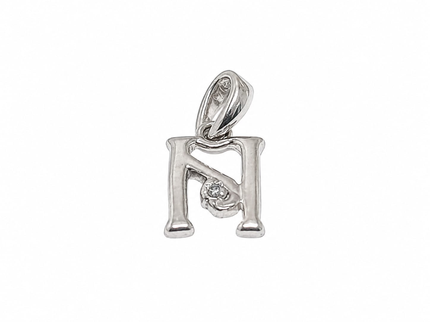 Unisex Silver Initial Pendant Necklace – Personalized Alphabet Charm
