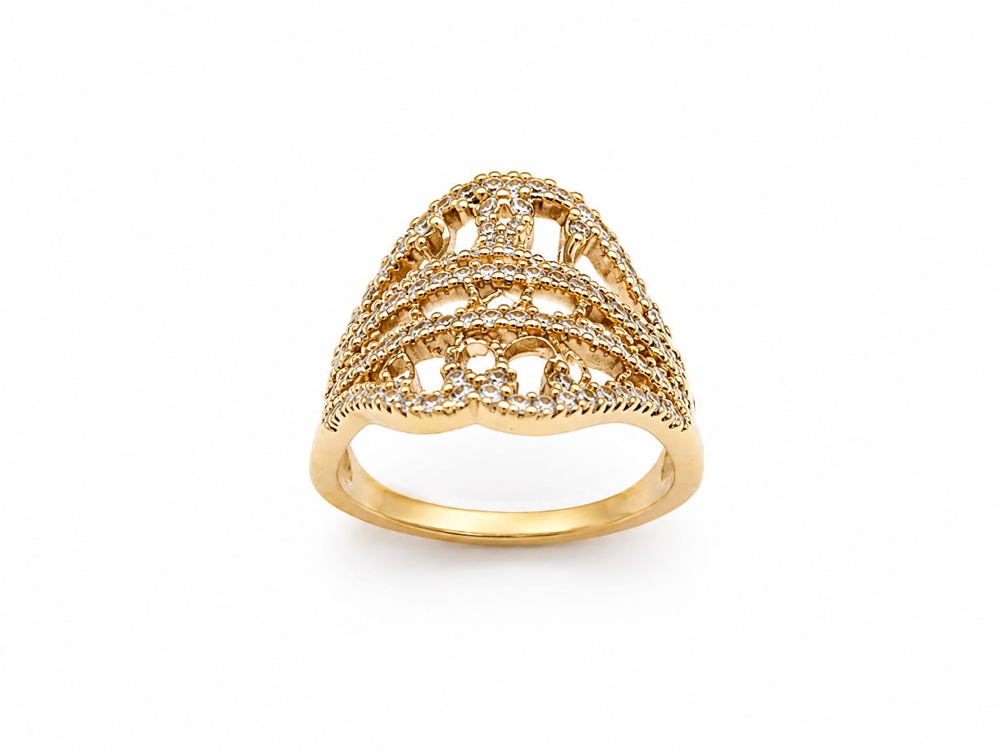 Kritharth Jewels Elegant Gold-Plated Designer Ring for Women