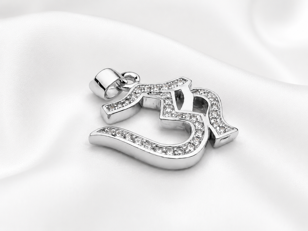 Crystal-Studded Om (ॐ) Pendant
