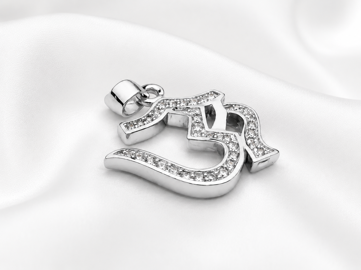 Crystal-Studded Om (ॐ) Pendant