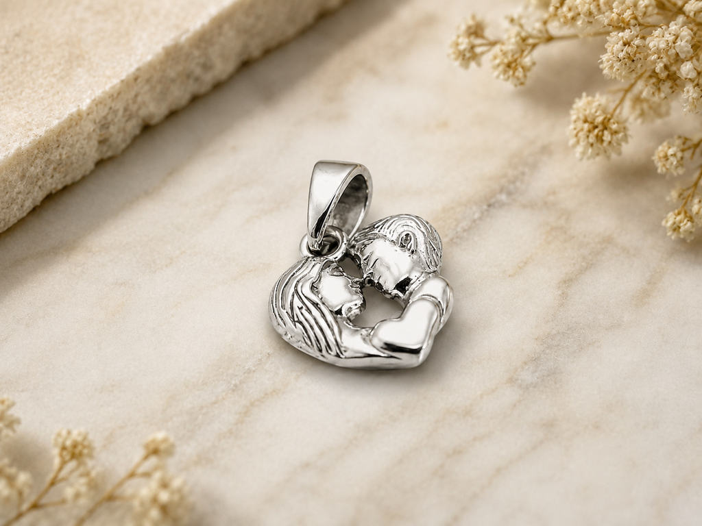 Romantic Couple Heart Pendant Charm