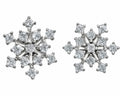 Sparkling Snowflake Crystal Stud Earrings – Silver Plated Winter Collection