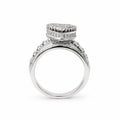 Kritharth Jewels Silver-Tone Halo Designer Ring for Women
