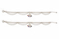 925 Sterling Silver Layered Chain Anklets with Multi-Color Bead Tassel