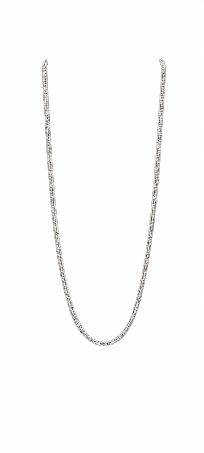 925 Sterling Silver Micro Pave Tennis Chain Necklace for Men & Women
