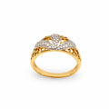 Kritharth Jewels 925 Sterling Silver Gold-Plated Floral Zircon Ring