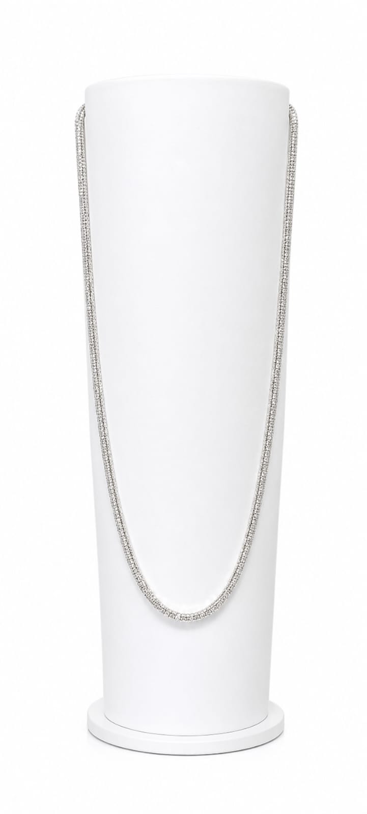 Elegant Silver-Tone Tennis Chain Necklace