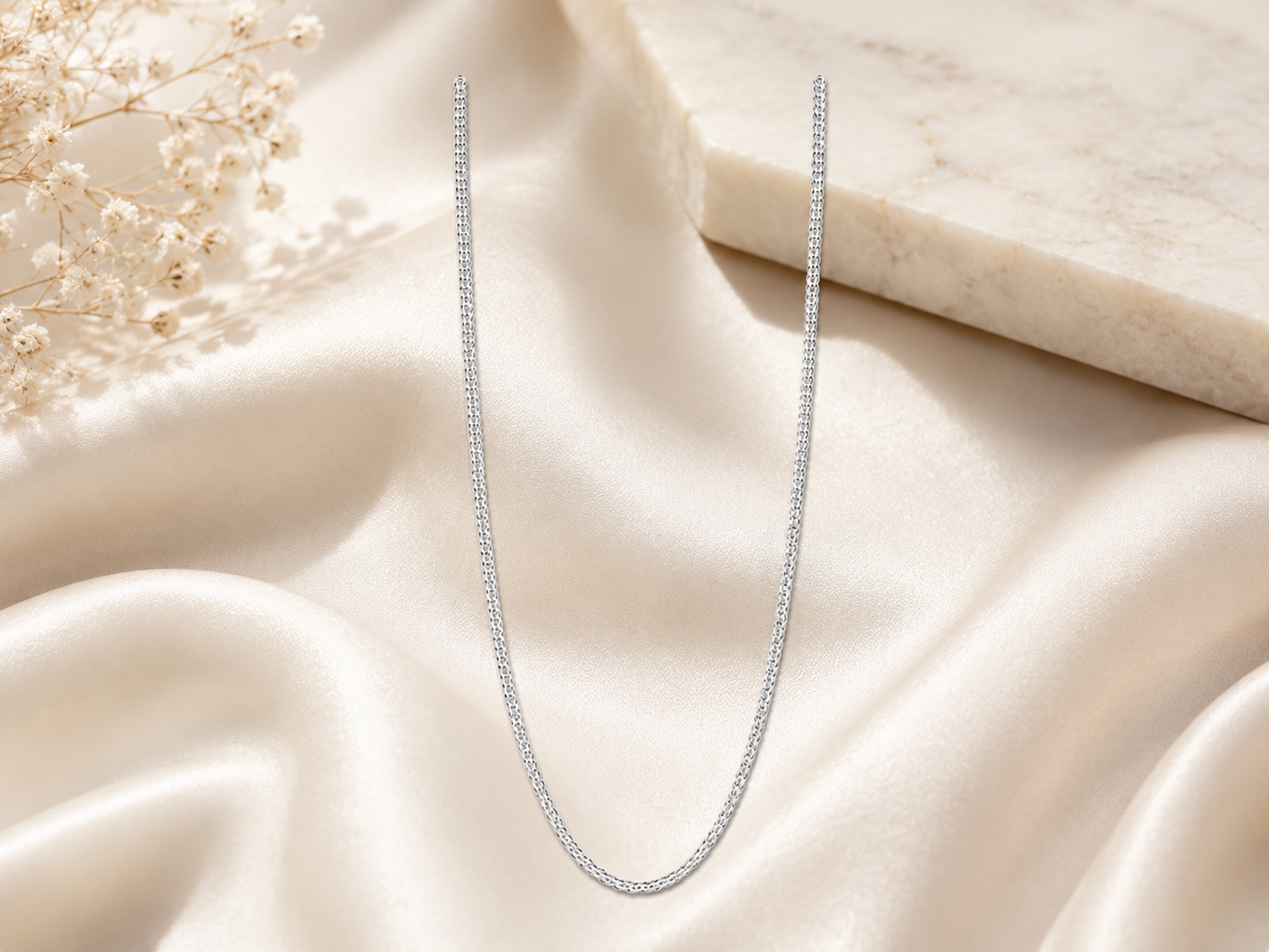 Classic Unisex Silver Cable Chain Necklace