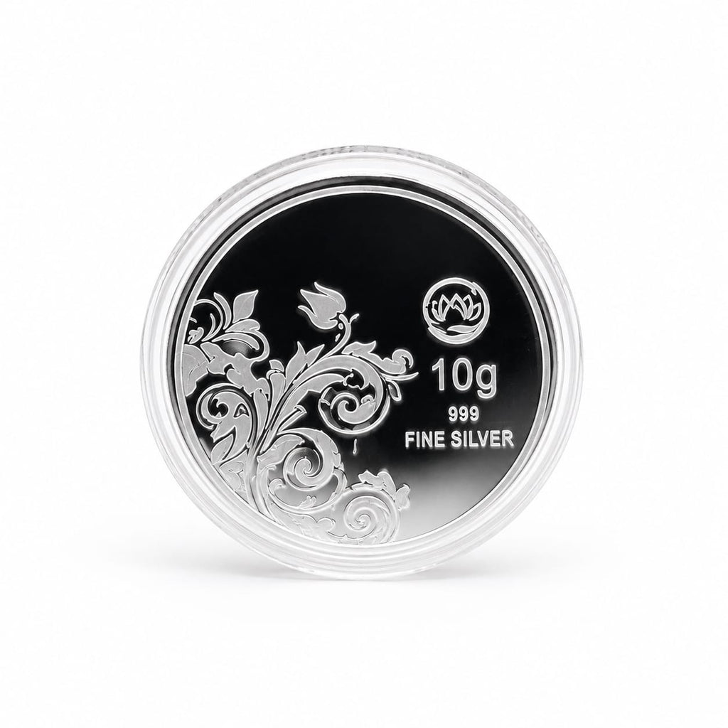 10g 999 Fine Silver Floral Design Coin