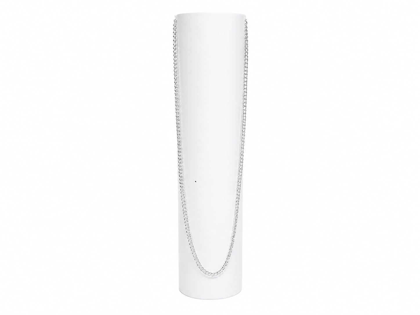 Elegant Silver Cuban Link Chain Necklace