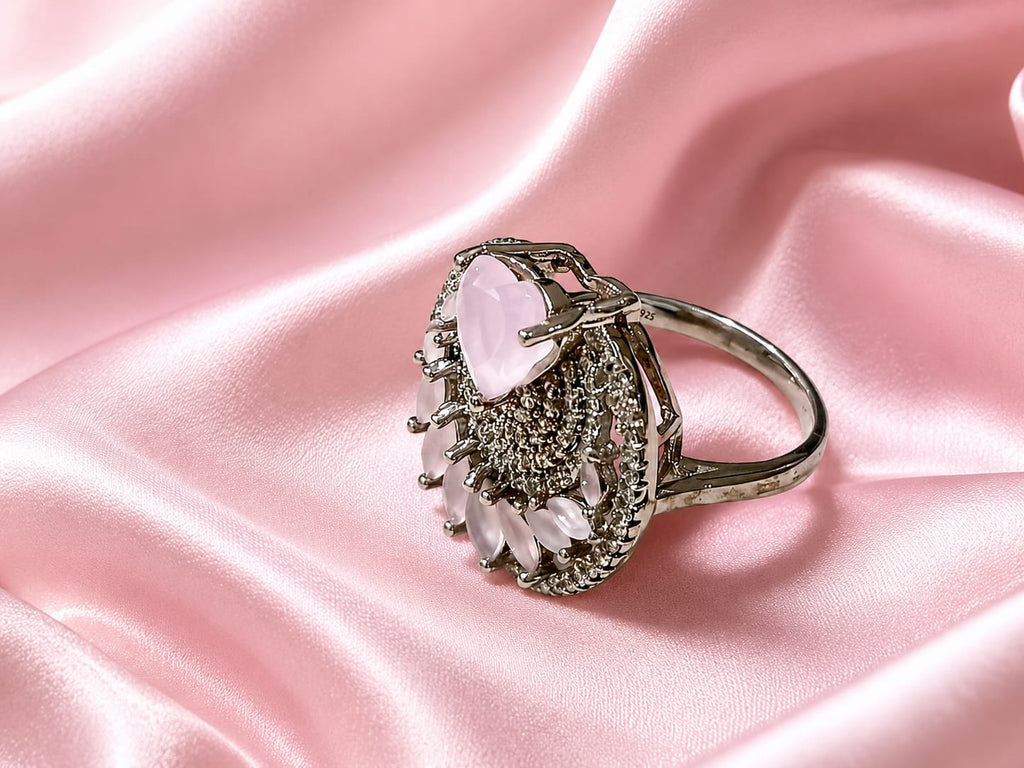 Kritharth Jewels Blush Bloom Floral Statement Ring