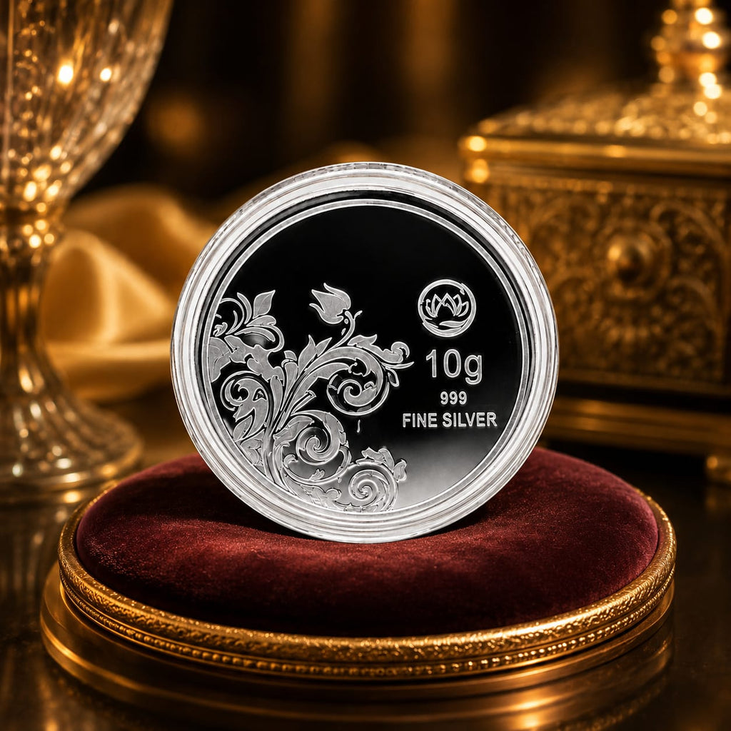 10g 999 Fine Silver Floral Design Coin