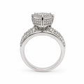 Kritharth Jewels Silver-Tone Halo CZ Engagement Ring for Women