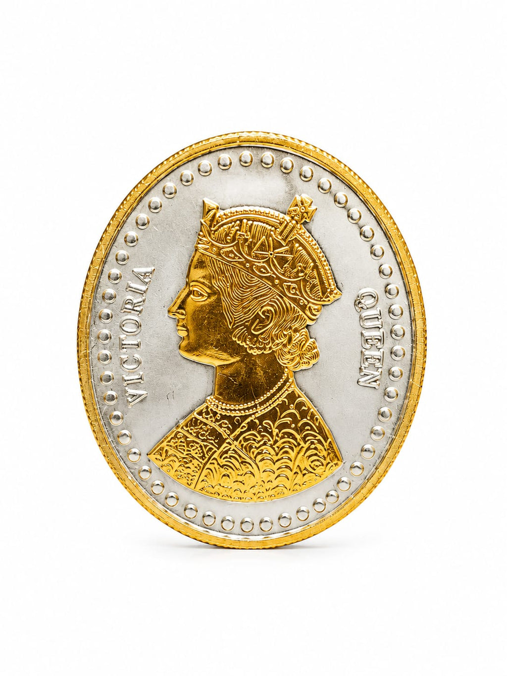 Victoria Queen Design Gold & Silver Finish Collectible Coin