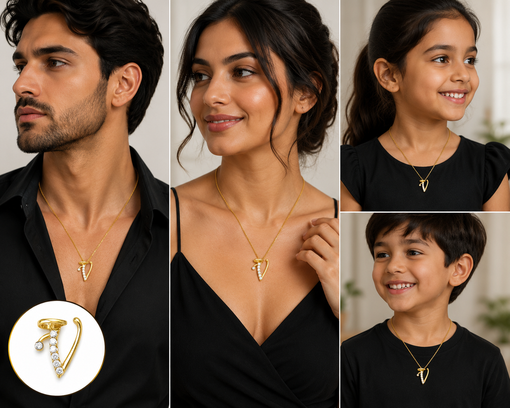 Diamond Initial "Y" Gold Pendant