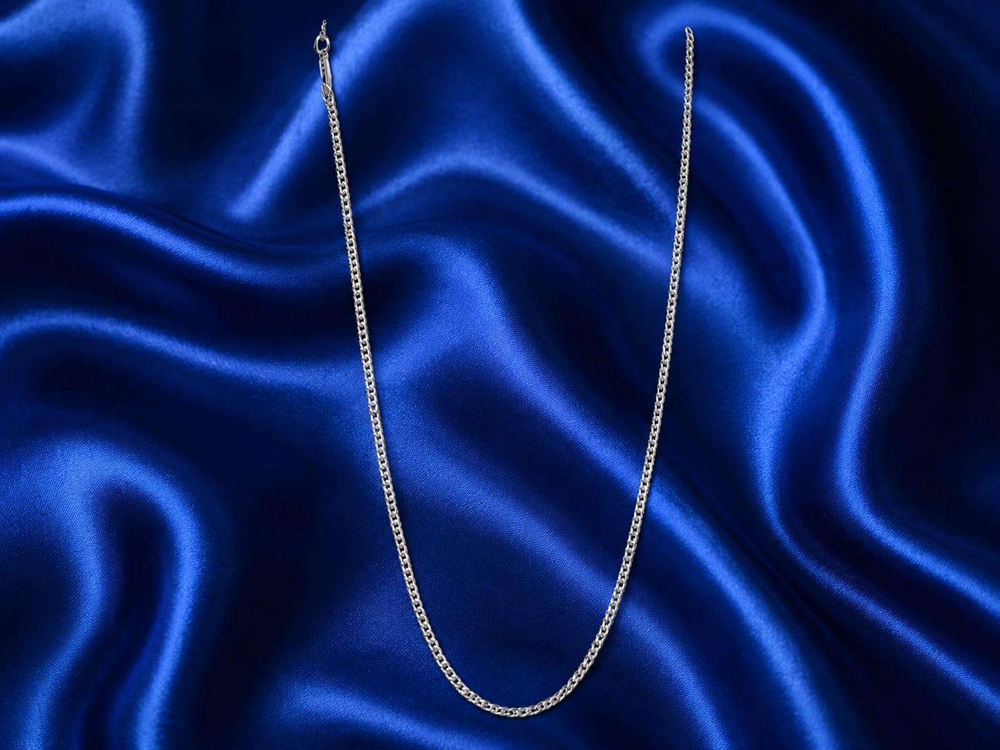 Kritharth Jewels Classic Silver Curb Chain Necklace