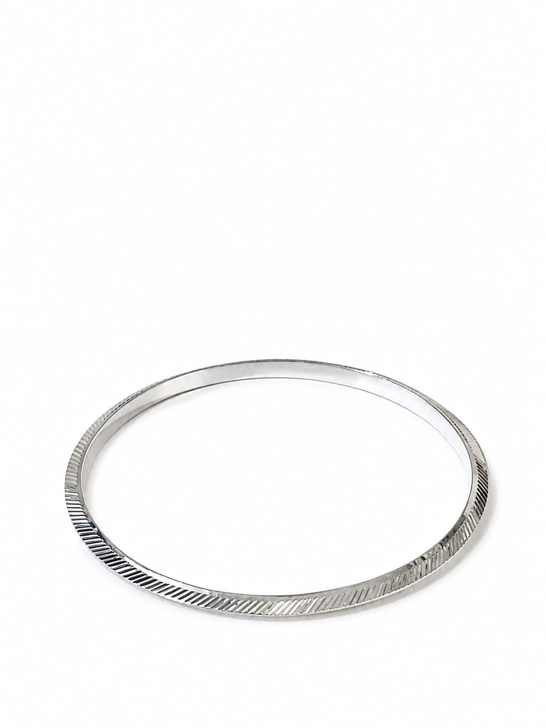 925 Sterling Silver Diamond-Cut Kada for Men