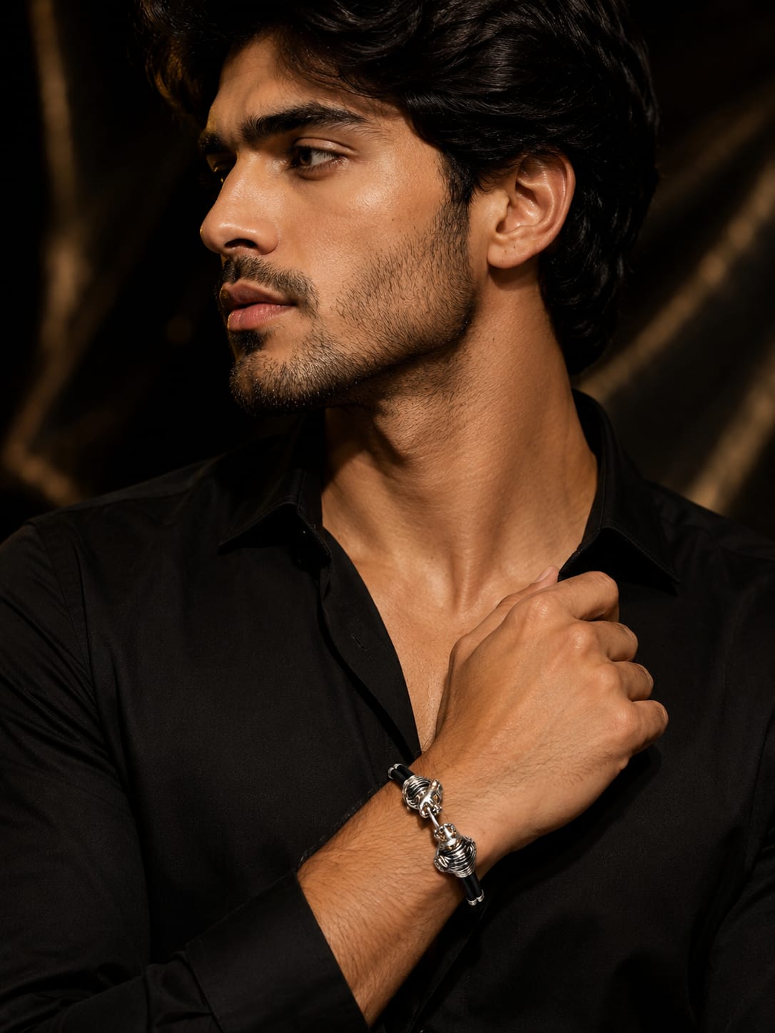 925 Sterling Silver Lion Head Bracelet for Men