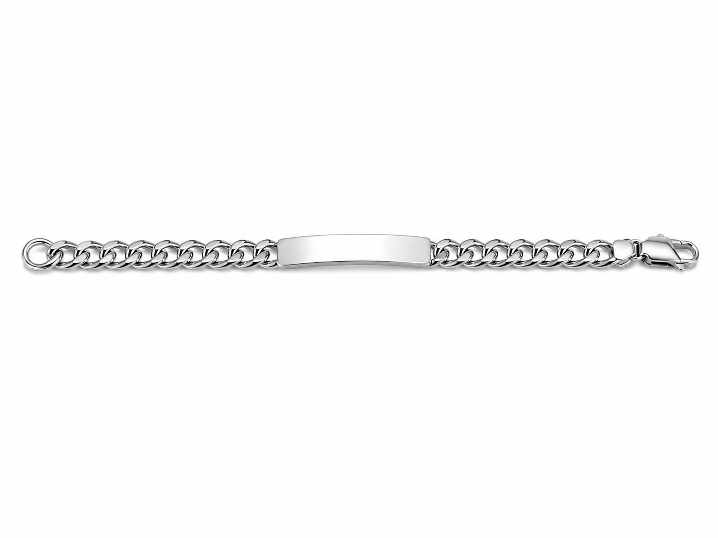 Kritharth Jewels Silver-Tone Engravable ID Chain Bracelet