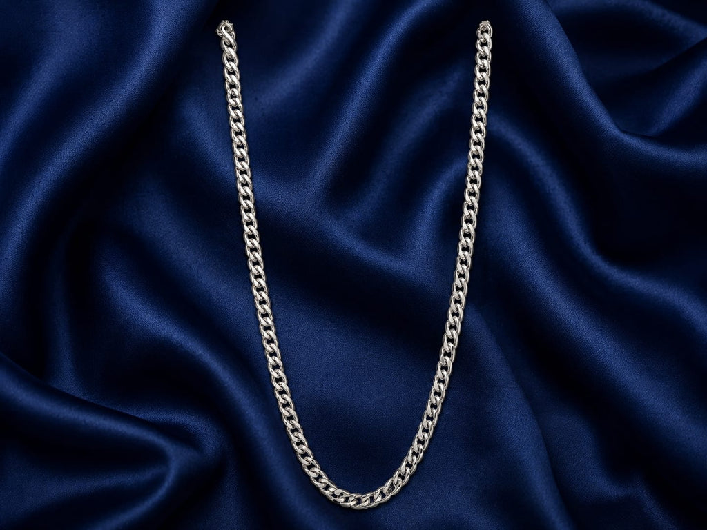 Silver Cuban Link Chain Necklace – Classic Unisex Statement Jewelry