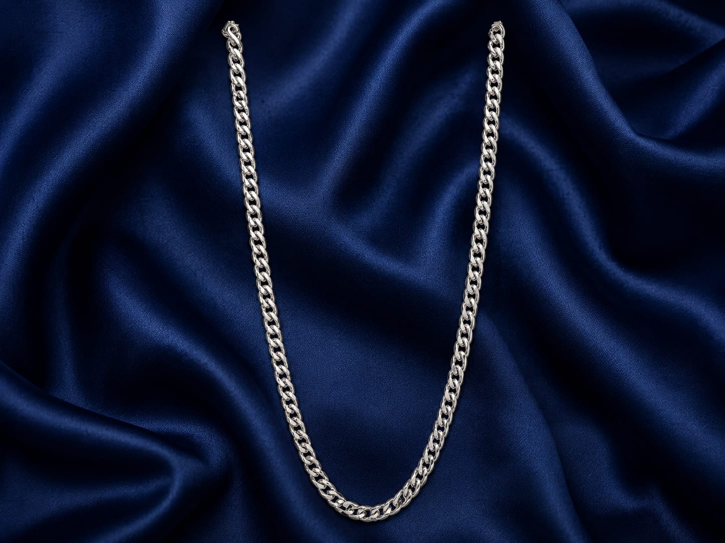 Silver Cuban Link Chain Necklace – Classic Unisex Statement Jewelry