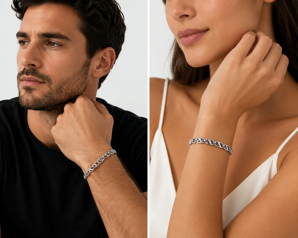 Kritharth Jewels Silver Infinity Link Bracelet