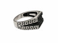 925 Sterling Silver Black Onyx Signet Ring – Greek Key Men's Statement Ring
