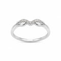 925 Sterling Silver Infinity Twist CZ Ring for Women