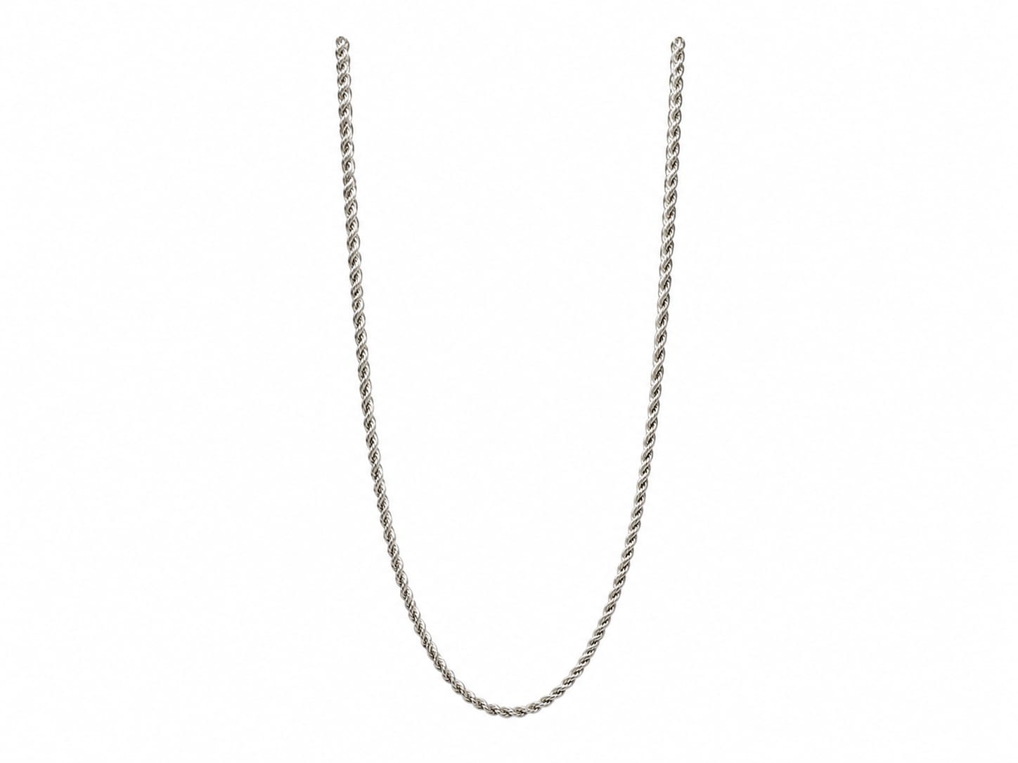 Kritharth Jewels Silver Byzantine Rope Chain Necklace
