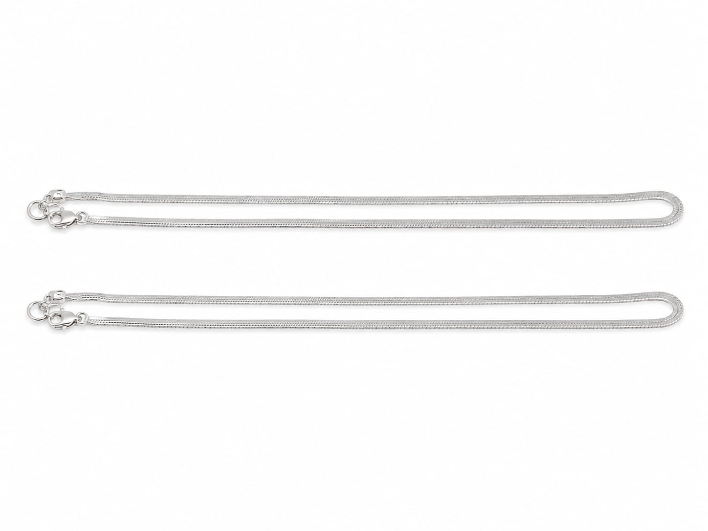 Kritharth Jewels 925 Sterling Silver Flat Snake Chain Anklet Pair for Women