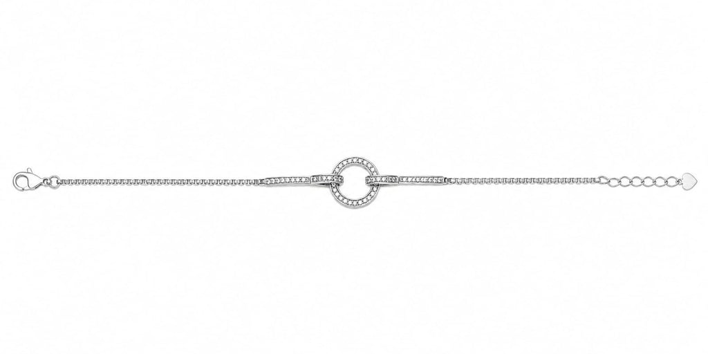 Sterling Silver Halo Circle Bracelet for Women