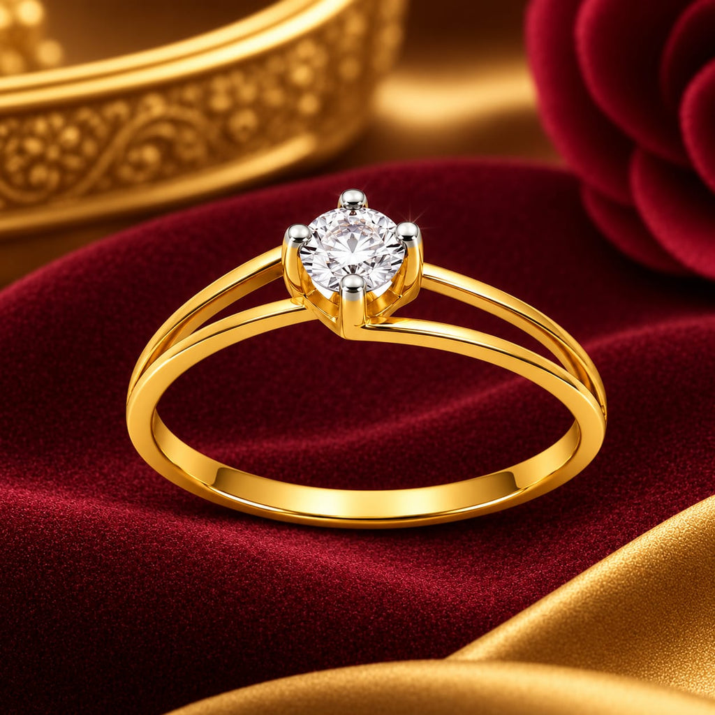 Kritharth Jewels 18K Gold Solitaire Diamond Ring